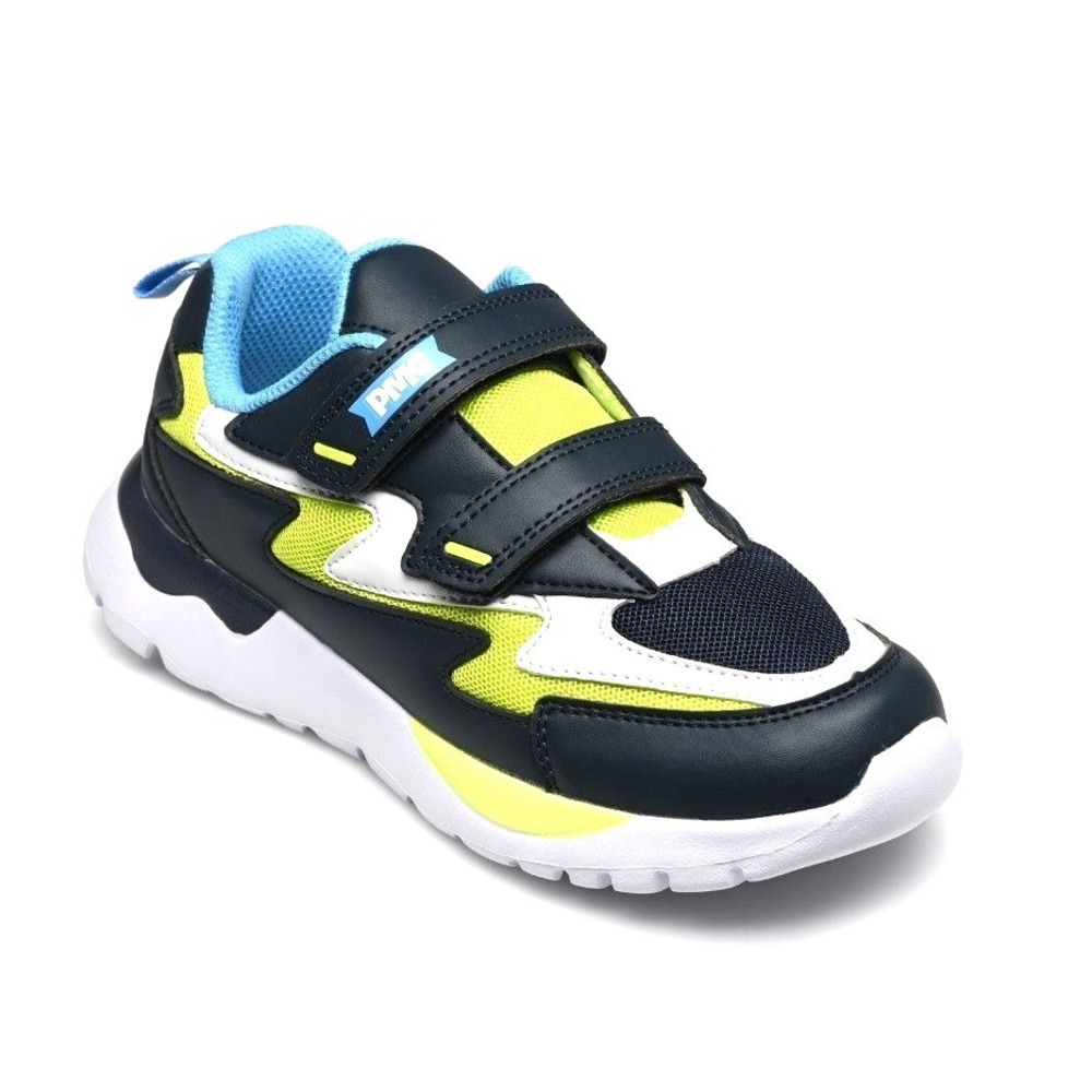 Primigi B&G Future Light Up Sneakers EU 24 US 8 Toddler Navy Fluo NWOB Italy‎